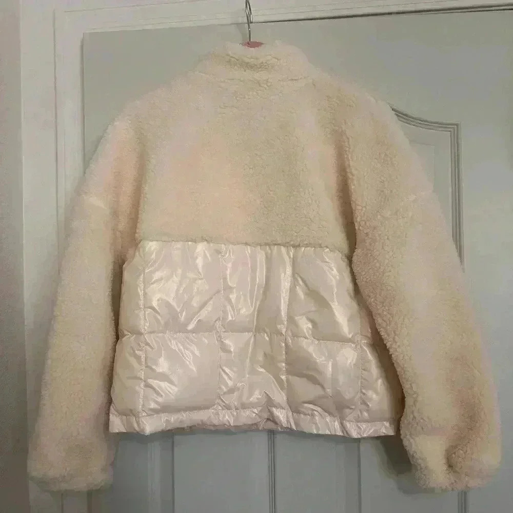 FABLETICS Nelly Mixed Media Half Zip Sherpa Pullover Jacket Quilted Size Small - Picture 4 of 5